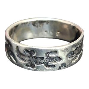 Vintage Sterling Silver SouthWestern Lizard Band Ring